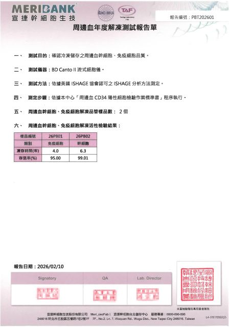 免疫細胞活性報告